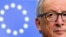 FILE - European Commission President Jean-Claude Juncker listens to questions during a media conference at the conclusion of an EU summit in Brussels, Oct. 20, 2017. 