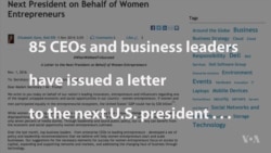 Female Entrepreneurs Issue Letter to Next US President