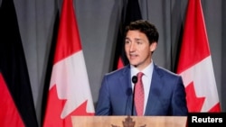 Canada's Prime Minister Justin Trudeau speaks