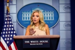 White House press secretary Kayleigh McEnany speaks during a press briefing at the White House, June 30, 2020.