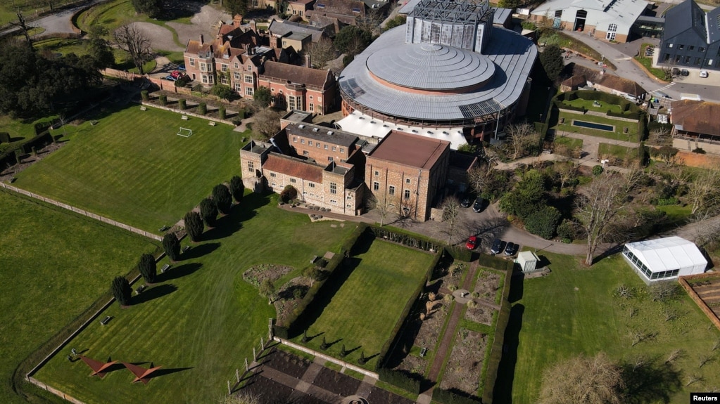 FILE - An aerial view shows Glyndebourne Opera House and surrounding gardens in Lewes, Britain March 9, 2021. (REUTERS/Gerhard Mey)