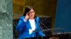 Vice President of Venezuela Delcy Rodriguez addresses the 74th session of the United Nations General Assembly, Sept. 27, 2019, at the United Nations headquarters. 