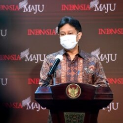 Menkes Budi Gunadi Sadikin dalam telekonferensi pers di Istana Kepresidenan , Jakarta, Kamis (4/2) meminta perayaan imlek dirayakan secara virtual. (Biro Setpres).