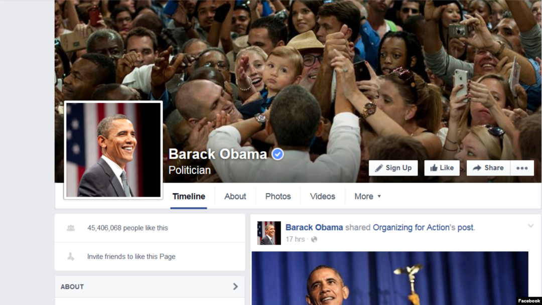 La página de Facebook de Barack Obama era administrada por la organización política Organizing for Action, pero ahora el mandatario estadounidense interactuará directamente en ella.