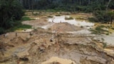 A drone view shows the excavated pits for illegal mining at the Prestea-Huni Valley Municipal District in the Western Region, Ghana August 17, 2024. (REUTERS/Francis Kokoroko)