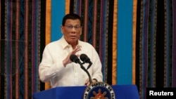 Philippine President Rodrigo Duterte speaks during his fourth State of the Nation Address at the Philippine Congress in Quezon City, Metro Manila, July 22, 2019.