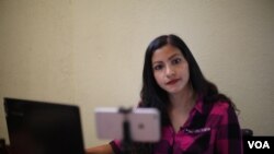 Paola Celeste Torres, director of social media news site Sin Censura, in León, Nicaragua