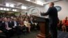 White House spokesman Sean Spicer holds a press briefing at the White House in Washington, Jan. 23, 2017. 