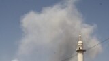 Airstrikes hit IS targets in Raqqa daily and families fleeing say civilian casualty numbers from the strikes are soaring, Aug. 21, 2017. (H.Murdock/VOA)