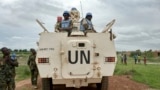 FILE - Peacekeepers from the United Nations Mission in South Sudan (UNMISS) provide security in Bentiu, South Sudan, June 18, 2017.