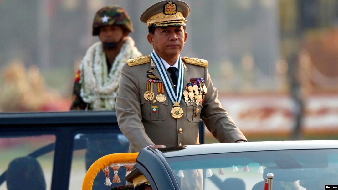 Panglima militer Myanmar, Jenderal Min Aung Hlaing dalam acara parade kemerdekaan di Naypyitaw, Myanmar (foto: dok).