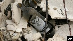 The remains of a burned bottle of wine are seen at the Signorello Estate winery, Oct. 10, 2017, in Napa, California. 