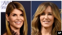 Actresses Lori Loughlin, left, and Felicity Huffman are among 50 people charged in a $25-million plot to buy their children’s way into top colleges, including Yale, Stanford and Georgetown University.