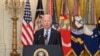 President Joe Biden speaks about the American troop withdrawal from Afghanistan, in the East Room of the White House, in Washington, July 8, 2021. 