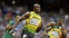 8일 런던 올림픽 육상 남자 200m 준결선 경기에서 역주하는 자메이카의 우사인 볼트 선수.