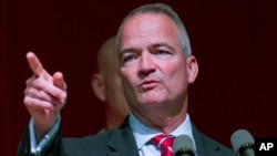 FBI Special Agent in Charge Ed Reinhold speaks at a news conference about the attacks at two military sites, in Chattanooga, Tennessee, July 22, 2015, 