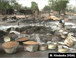 Torched Tchakarmari village. Tchakarmari, Cameroon, Apr, 20, 2019.