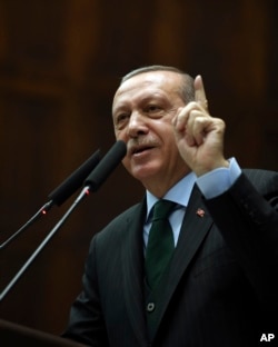 FILE - Turkey's President Recep Tayyip Erdogan says U.S. recognition of Jerusalem as Israel's capital is a "red line" for Muslims and also said such a step would lead Turkey to cut off all diplomatic ties with Israel.