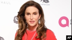 Caitlyn Jenner arrives at a Oscar Viewing Party in West Hollywood, Calif., Feb. 28, 2016. Jenner has taken up Donald Trump's offer and used the women’s restroom at one of his luxury buildings.