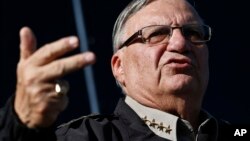 This Jan. 9, 2013 file photo shows Maricopa County Sheriff Joe Arpaio speaking with the media in Phoenix.