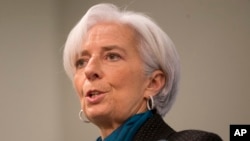 International Monetary Fund (IMF) Managing Director Christine Lagarde speaks at the Council on Foreign Relations in Washington, Jan. 15, 2015.