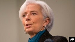 International Monetary Fund (IMF) Managing Director Christine Lagarde speaks at the Council on Foreign Relations in Washington, Jan. 15, 2015.