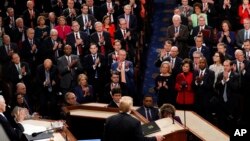 Trump durante su discurso sobre el estado de la nación del año pasado en el Congreso, un órgano con el que mantiene una tensa relación desde que asumió la presidencia en enero de 2017.