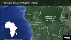 Map of Democratic Republic of Congo, DRC - highlighting Kinshasa