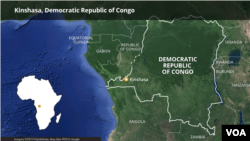 Peta Republik Demokratik Kongo dan Ibu Kota Kinshasa 