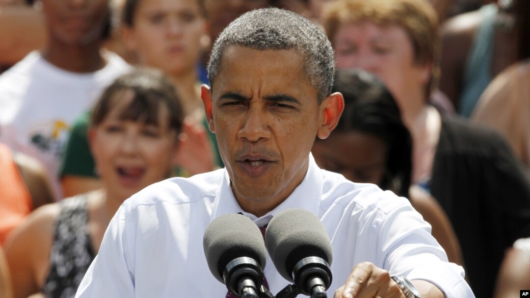 President Barack Obama gestures during a rally at Norfolk State University in Norfolk, Virginia, Tuesday, Sept. 4, 2012.