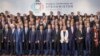 Leaders and delegates pose for a group picture during the Brussels Conference on Afghanistan, in Brussels, Belgium Oct. 5, 2016.