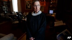 Associate Justice Ruth Bader Ginsburg in her chambers at the Supreme Court in Washington, July 24, 2013