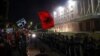 Supporters of the opposition attend an anti-government protest, in front of Albania's Prime Minister Edi Rama's office, in Tirana, Albania, Oct. 7, 2024.