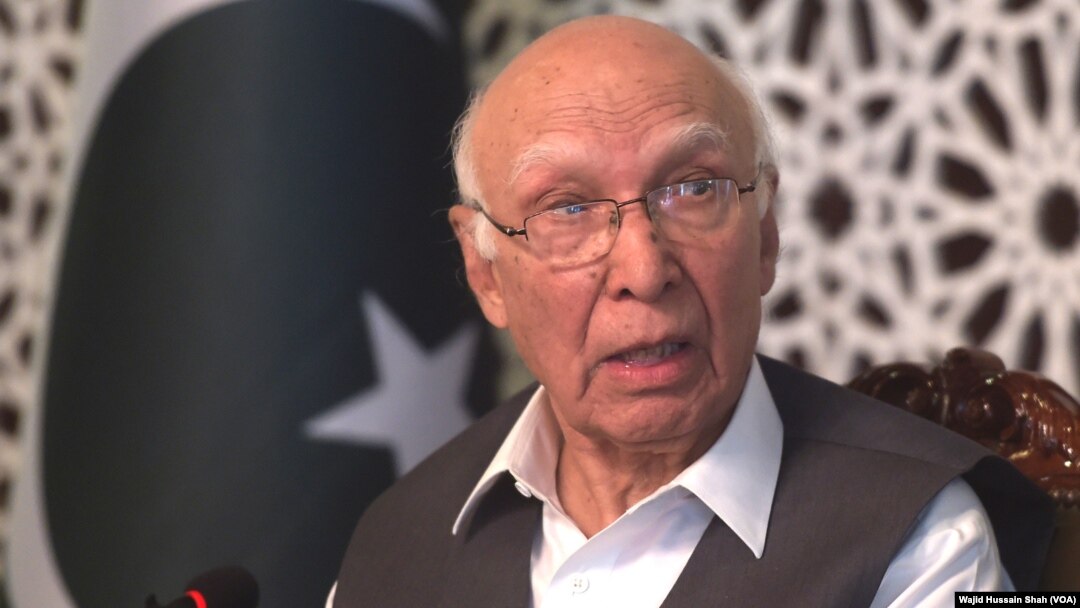 مشیر خارجہ سرتاج عزیز (فائل فوٹو)