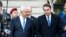 Israeli Prime Minister Benjamin Netanyahu (C-L) receives Brazilian President Jair Bolsonaro (C-R) at Tel Aviv Ben Gurion International Airport, March 31, 2019, in his first state visit to Israel. 
