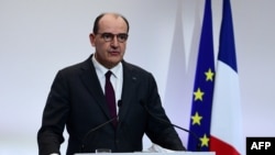 French Prime Minister Jean Castex delivers a press conference on the current French government strategy for the ongoing COVID-19 pandemic on Feb. 4, 2021, in Paris. 