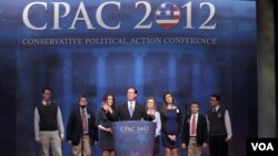 Mantan Senator Rick Santorum saat berbicara dalam acara tahunan Konferensi Aksi Politik Konservatif (CPAC) di Washington (10/2).