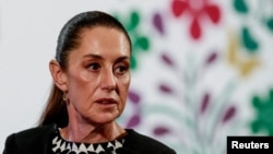 FILE - Mexican President Claudia Sheinbaum, shown here at the National Palace in Mexico City on Jan. 21, 2025, said on Feb. 19 that recently reported U.S. drone flights in her country were part of a longtime agreement to surveil drug cartels.