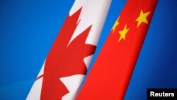 加拿大与中国国旗（路透社资料照）