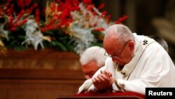 La messe du pape au Vatican, le 24 décembre 2017. 