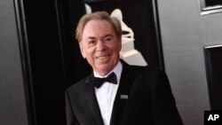 Archivo- El compositor británico Andrew Lloyd Webber a su llegada a la entrega 60 de los premios Grammy en Nueva York. 28-1-18. 