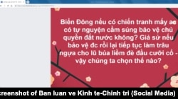 Đa số nói họ "mặc kệ" nếu chiến tranh xảy ra trên Biển Đông (23/7/2019, Bàn luận về Kinh tế -Chính trị)