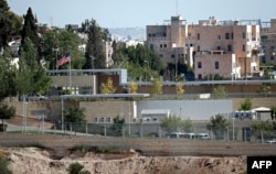FILE - This partial view shows the U.S. Consulate situated in the area between West and East Jerusalem, which will be used as a temporary new U.S. Embassy starting May 14, 2018.