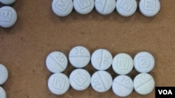 FILE - This undated photo shows fentanyl pills.