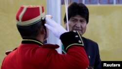 El presidente de Bolivia, Evo Morales, encabezó la celebración del 193 aniversario de la independencia del país el lunes, 6 de agosto de 2018 en Potosí, Bolivia.