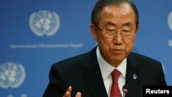 FILE - United Nations Secretary-General Ban Ki-moon.