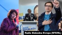 Gordana Siljanovska-Davkova, Blerim Reka, Stevo Pendarovski (Foto: RFE/RL