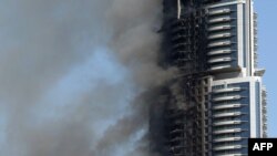 Mfano wa jengo la ghorofa lililoshika moto huko Dubai na kusababisha vifo vya watu 16