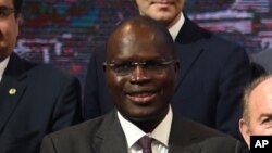 Khalifa Sall, lors de la Conférence sur le climat à Paris, France, le 4 décembre 2015.