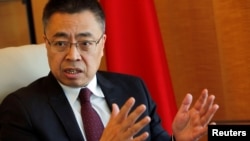 Ông Xiangchen Zhang, đại sứ Trung Quốc tại WTO trong cuộc phỏng vấn với Reuters ở Geneva, Thụy Sĩ, ngày 22/3/2018.